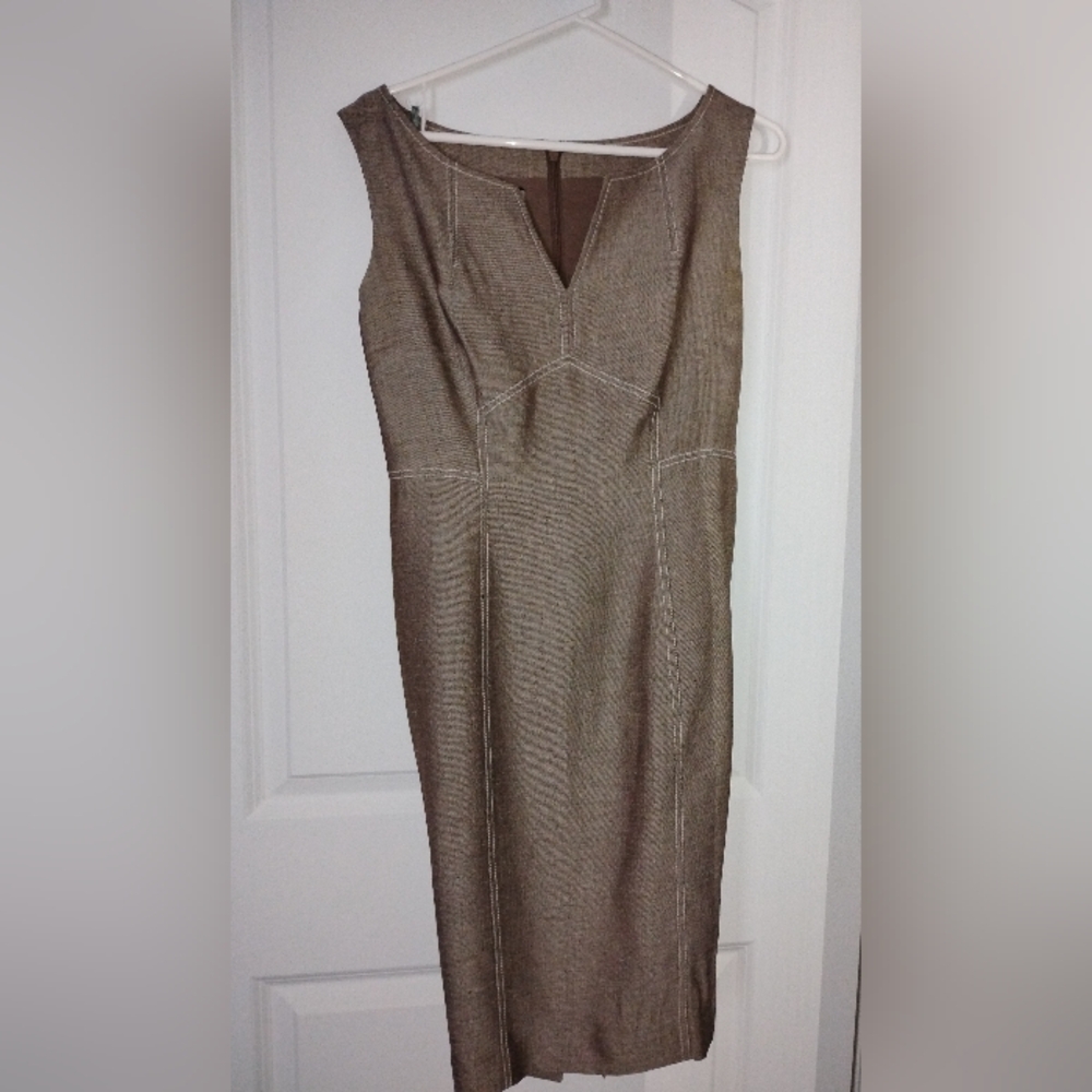 Anne Klein Taupe Sleeveless Dress